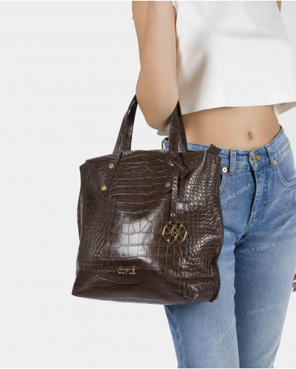 BOLSO SHOPPER NAPA COCO MARRÓN