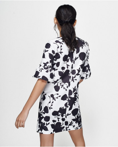 VESTIDO CEREMONIA OTOMAN BLANCO/NEGRO