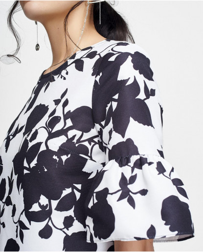 VESTIDO CEREMONIA OTOMAN BLANCO/NEGRO