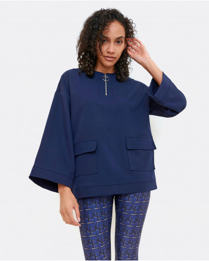 SUDADERA OVERSIZE CREMALLERA