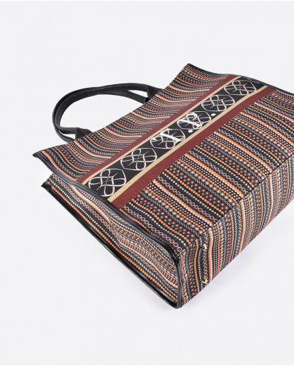 BOLSO SHOPPER RIGIDO TEJIDO...