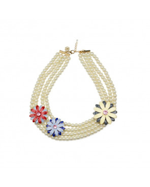 COLLAR PERLAS Y FLORES