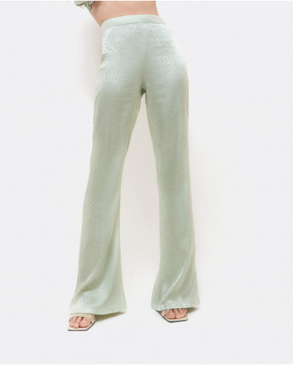 PANTALÓN CAMPANA JACQUARD MENTA