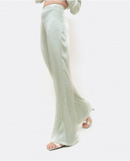 PANTALÓN CAMPANA JACQUARD MENTA