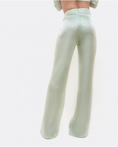 PANTALÓN CAMPANA JACQUARD MENTA