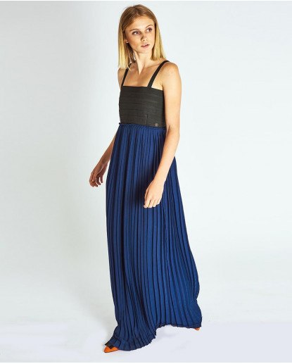 MAXI VESTIDO FALDA PLISADA