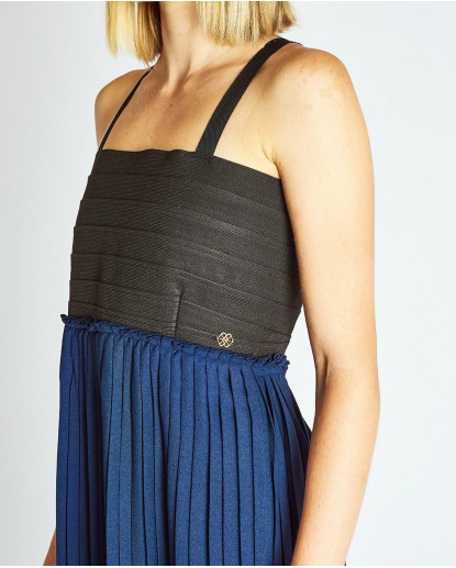 MAXI VESTIDO FALDA PLISADA