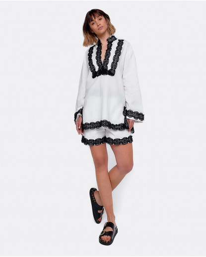 CAMISOLA TIRAS BORDADAS LINO...