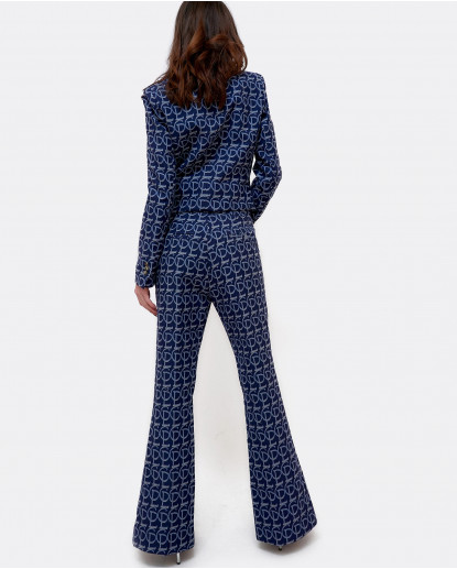 PANTALON CON APERTURAS JACQUARD CLP AZUL