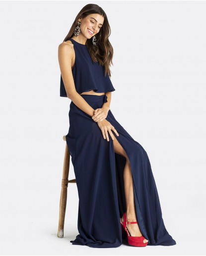 MAXI FALDA PAREO GASA MARINO