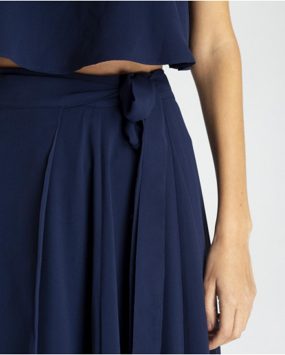 MAXI FALDA PAREO GASA MARINO