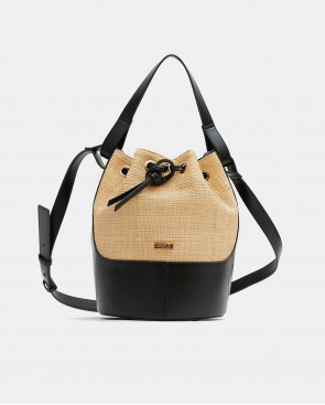 BOLSO BOMBONERA RAFIA CAMEL