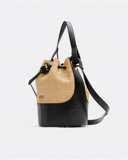 BOLSO BOMBONERA RAFIA CAMEL