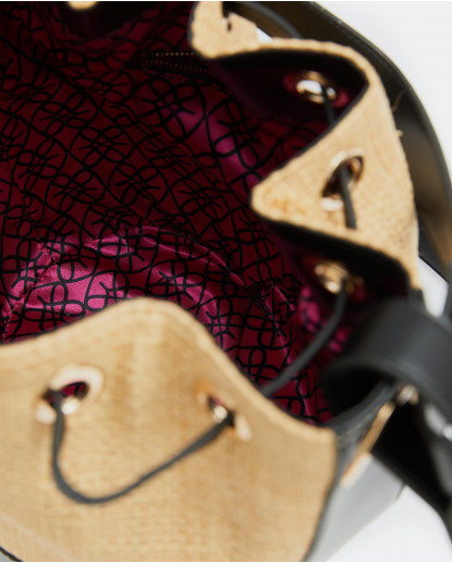 BOLSO BOMBONERA RAFIA CAMEL