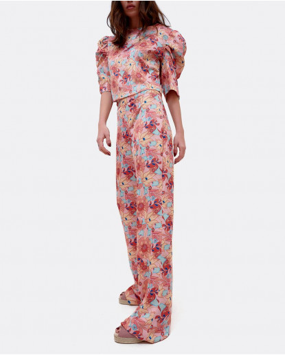 PANTALON PALAZZO CREP ESTAMPADO FLORAL