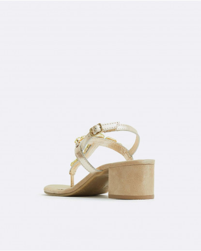 SANDALIA TACON  PEDRERIA ULTRASUEDE...