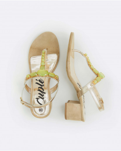 SANDALIA TACON  PEDRERIA ULTRASUEDE...