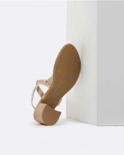 SANDALIA TACON  PEDRERIA ULTRASUEDE...