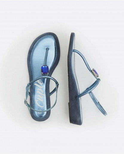 SANDALIA BRILLANTE DEDO PIEL...