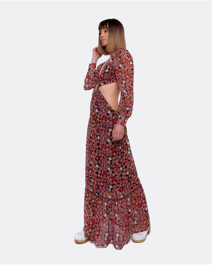 VESTIDO MIDI ARO DELANTERO GASA...