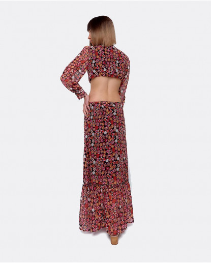 VESTIDO MIDI ARO DELANTERO GASA...