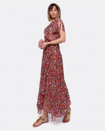 VESTIDO LARGO MIDI GASA ESTAMPADO...