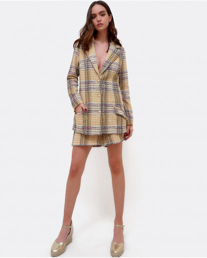 AMERICANA 3 BOTONES TWEED AMARILLO