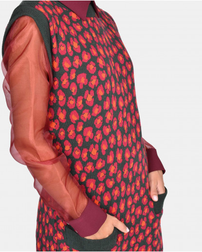 VESTIDO PUNTO ESTAMPADO LEOPARDO...