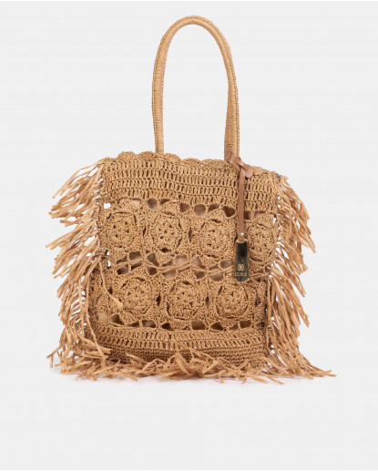 BOLSO HIPPIE RAFIA NATURAL RAFIA ORO