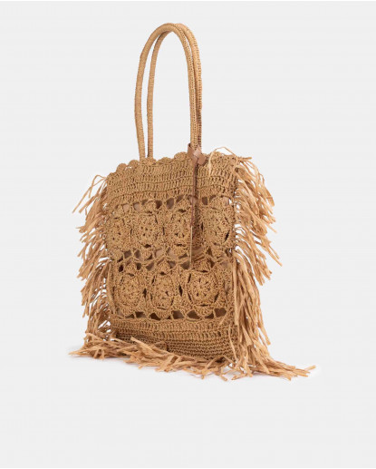 BOLSO HIPPIE RAFIA NATURAL RAFIA ORO