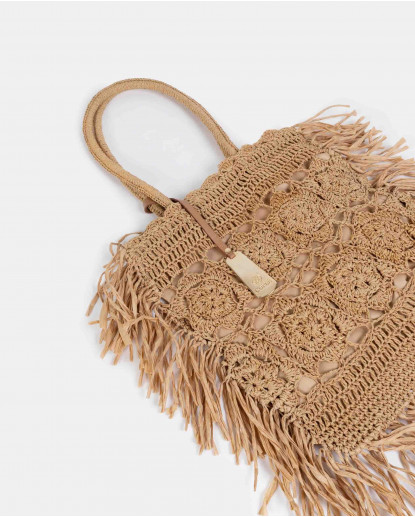 BOLSO HIPPIE RAFIA NATURAL RAFIA ORO