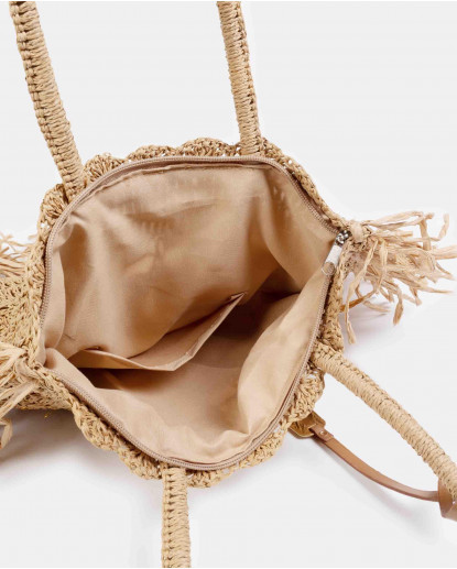 BOLSO HIPPIE RAFIA NATURAL RAFIA ORO