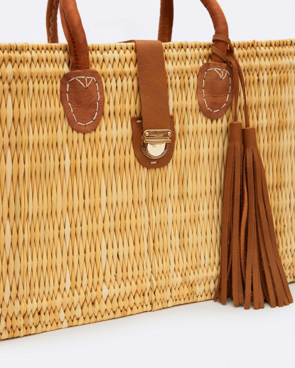 CAPAZO CUADRADO MEDIANO RAFIA BEIG