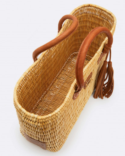 CAPAZO CUADRADO MEDIANO RAFIA BEIG