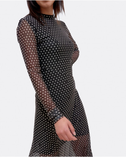 VESTIDO MINI ESTAMPADO TUL