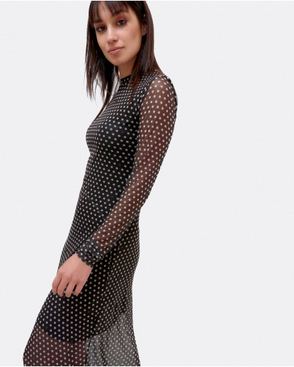 VESTIDO MINI ESTAMPADO TUL