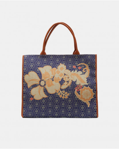 BOLSO SHOPPER RIGIDO TEJIDO ESTAMPADO...