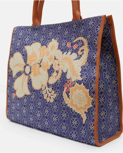 BOLSO SHOPPER RIGIDO TEJIDO ESTAMPADO...