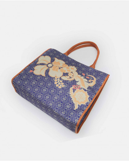 BOLSO SHOPPER RIGIDO TEJIDO ESTAMPADO...