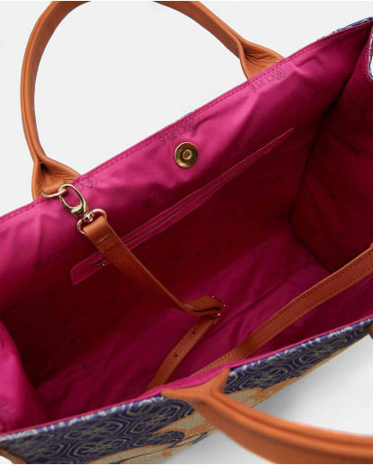 BOLSO SHOPPER RIGIDO TEJIDO ESTAMPADO...