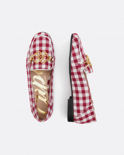 MOCASIN LOGO CADENA VICHY FUCSIA