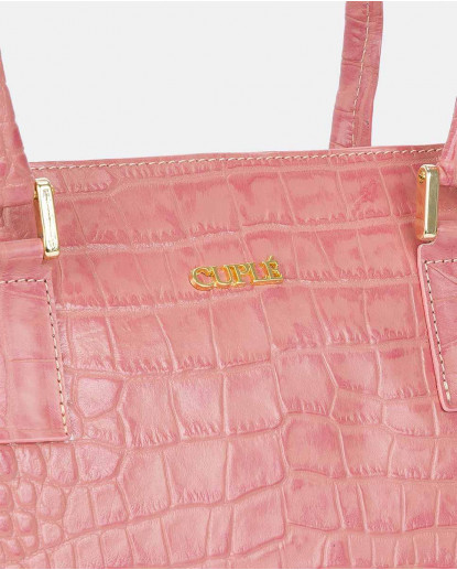 BOLSO COCO CUERO ROSA