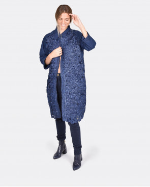 CHAQUETA CROCHET MIDI SARGA