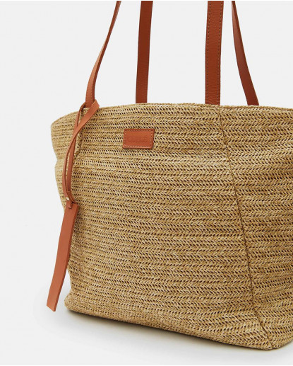BOLSO SHOPPER ELCHE RAFIA BEIG
