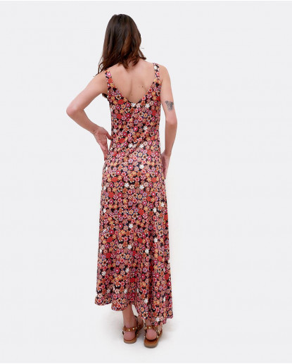 VESTIDO MIDI PUNTO ESTAMPADO FLORES...