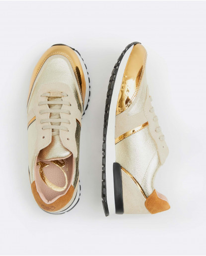 DEPORTIVA TECNOPIEL METALIZADO PLATINO