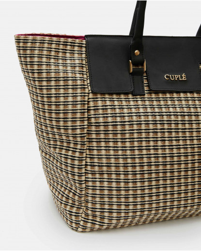 BOLSO LONDRES RAFIA NEGRO