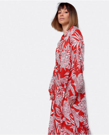 VESTIDO CAMISERO LARGO VISCOSA BLANCO...