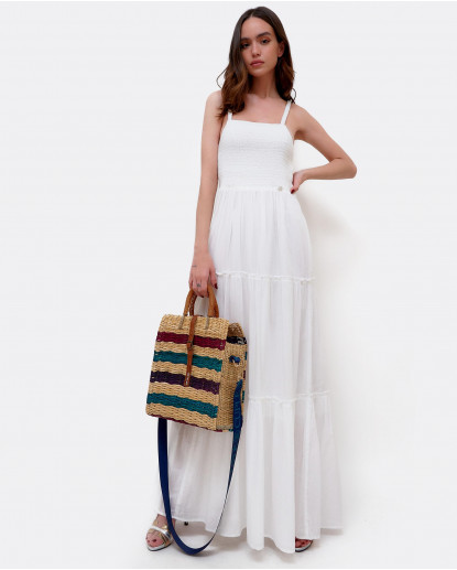 VESTIDO ESCOTE ESPALDA ALGODON BLANCO