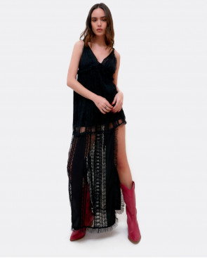VESTIDO ENCAJE ENCAJE NEGRO